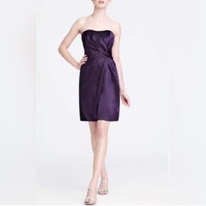 David's Bridal Strapless Purple Dress